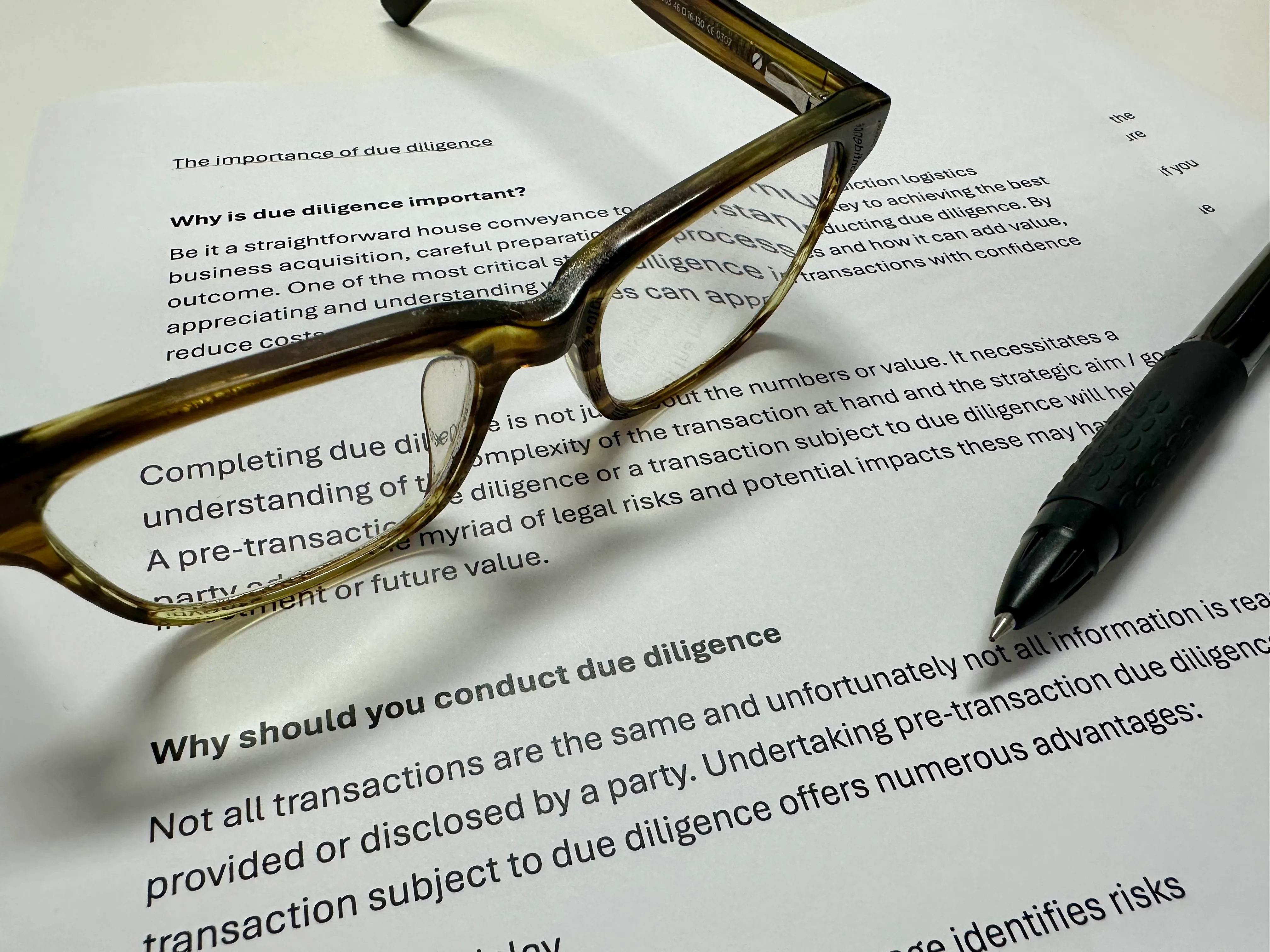 The importance of due diligence
