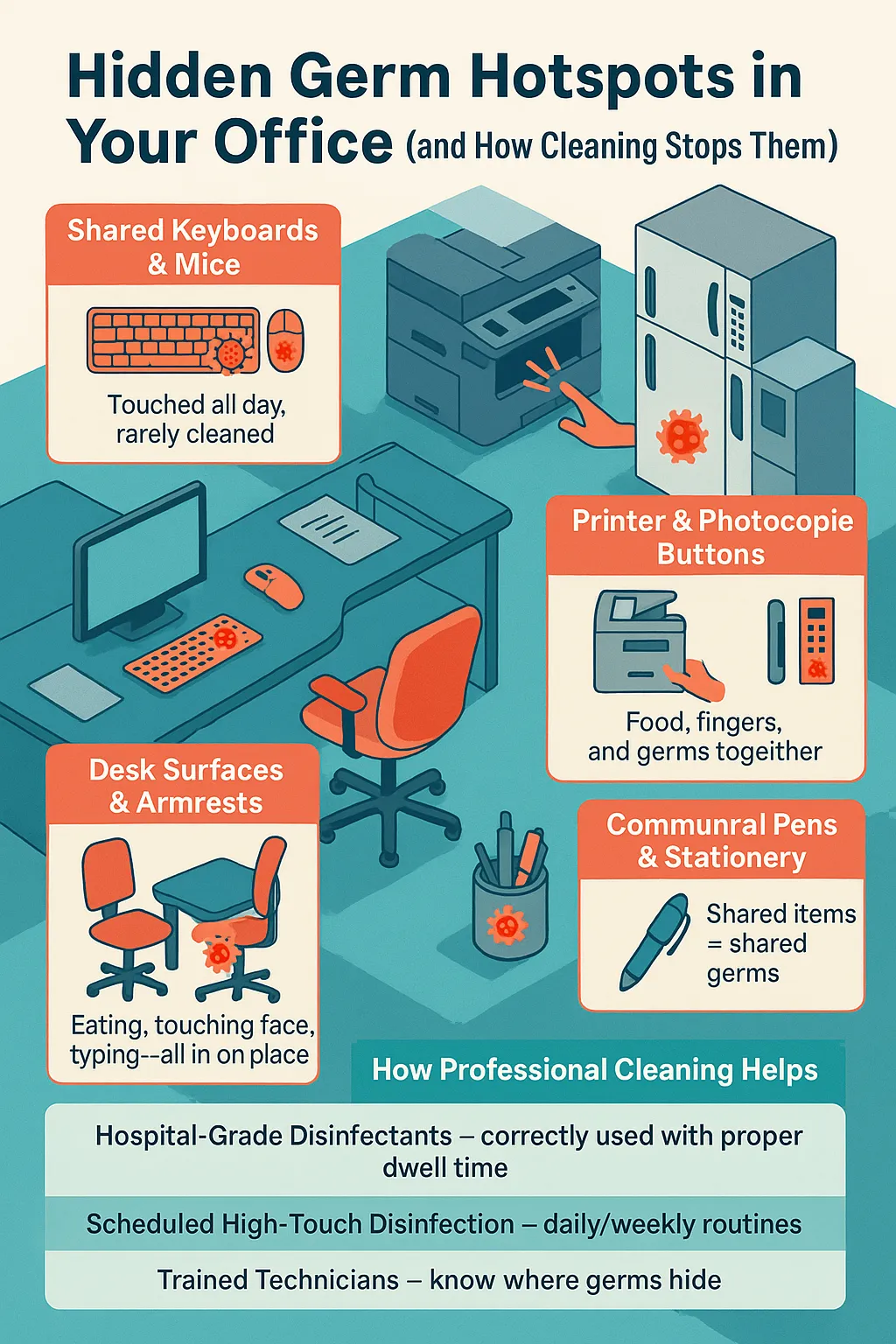 Office Germ Hotspots Infographic