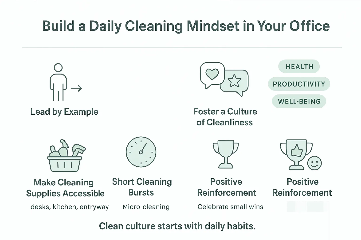 Daily Office Cleaning Mindset Infographic