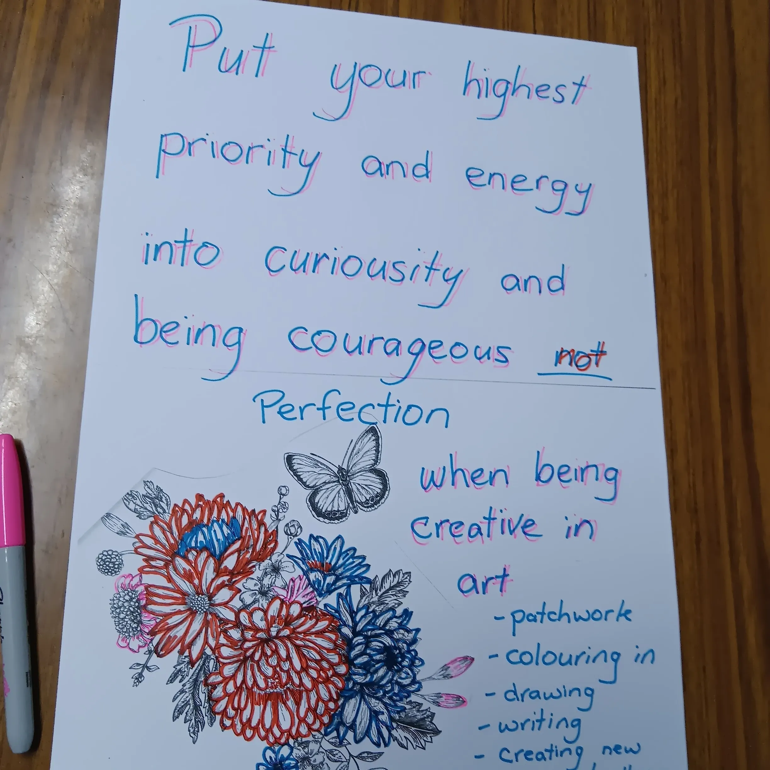 Cathy enjoys creative writing and a range of other art and craft activities at the clubhouse. Image