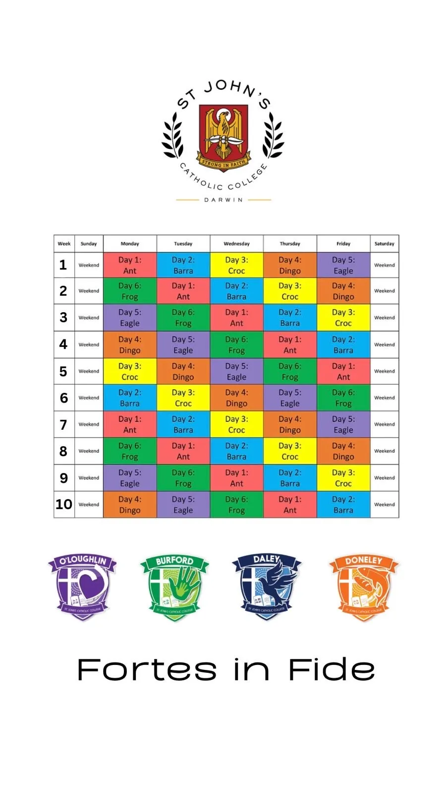 6 Day Timetable