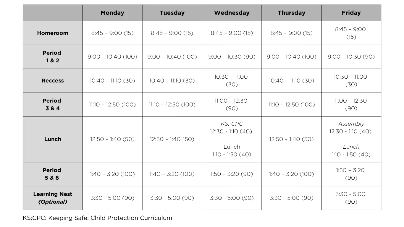 College Bell Times College Bell Times