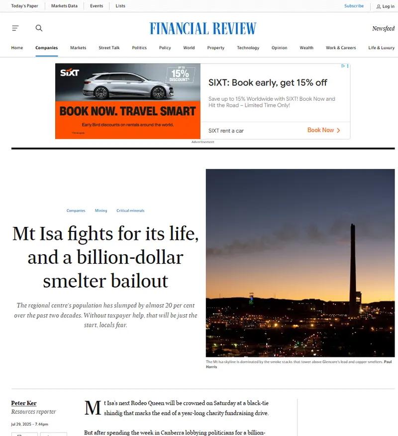 Australian Financial Review - 29 July