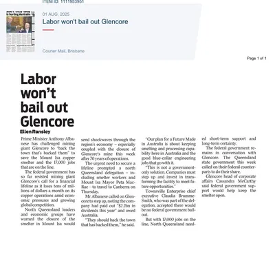 Courier Mail - 01 August
